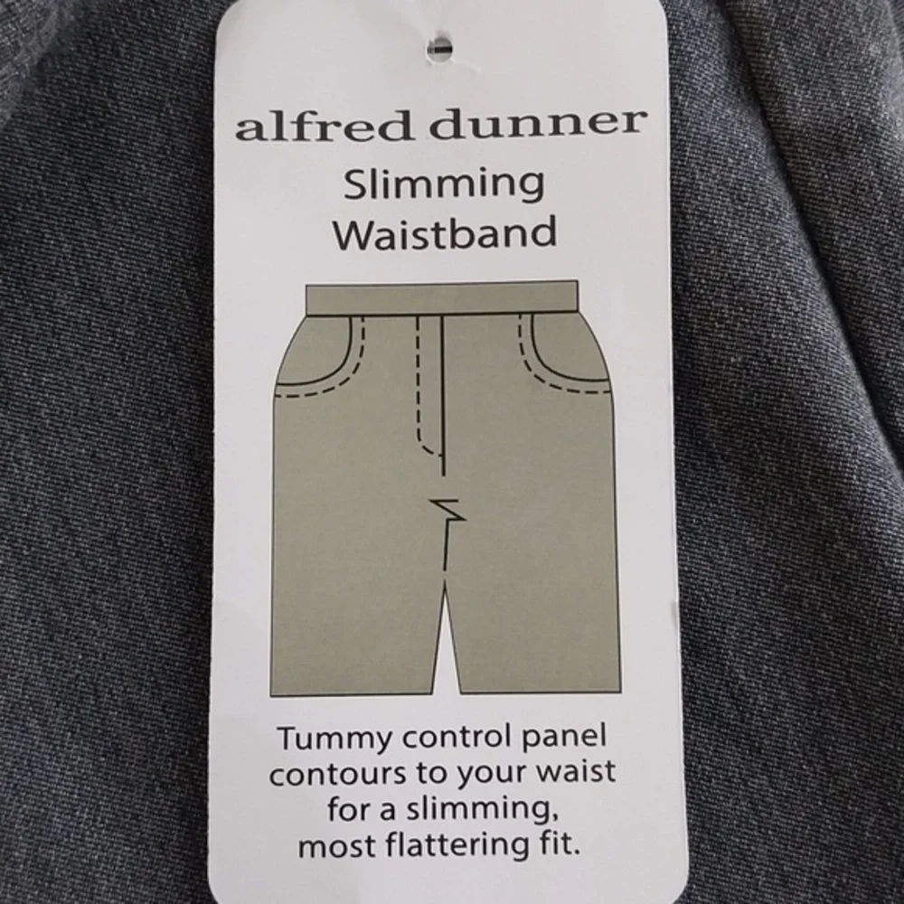 Alfred Dunner NWT‎ Women's Classic Pull-on Dress Pants Sz 18 Grey Tummy Control